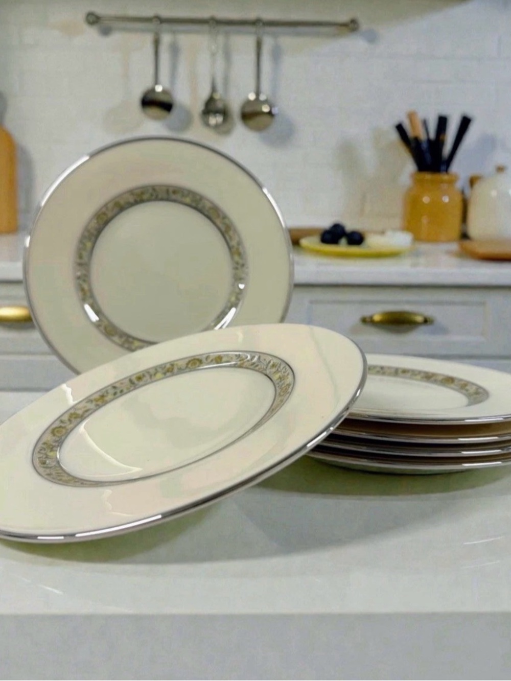 Lenox Springdale 6 3/8” Bread & Butter Plates Set of 6 Ivory China USA Vintage